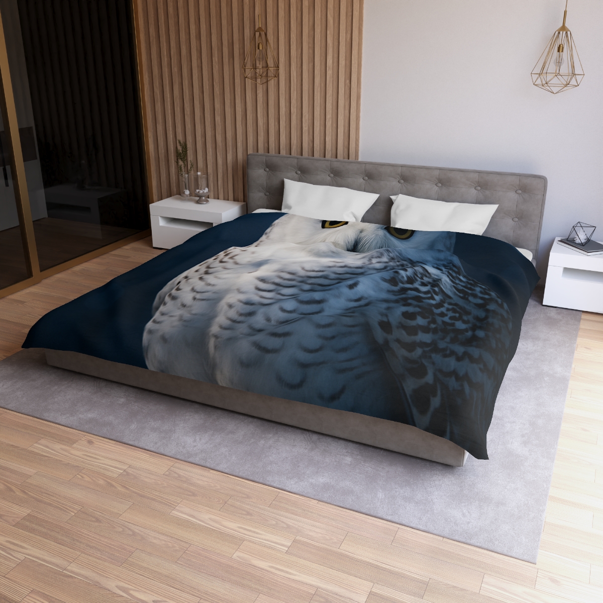 Midnight Watch Snowy Owl soft comforter duvets