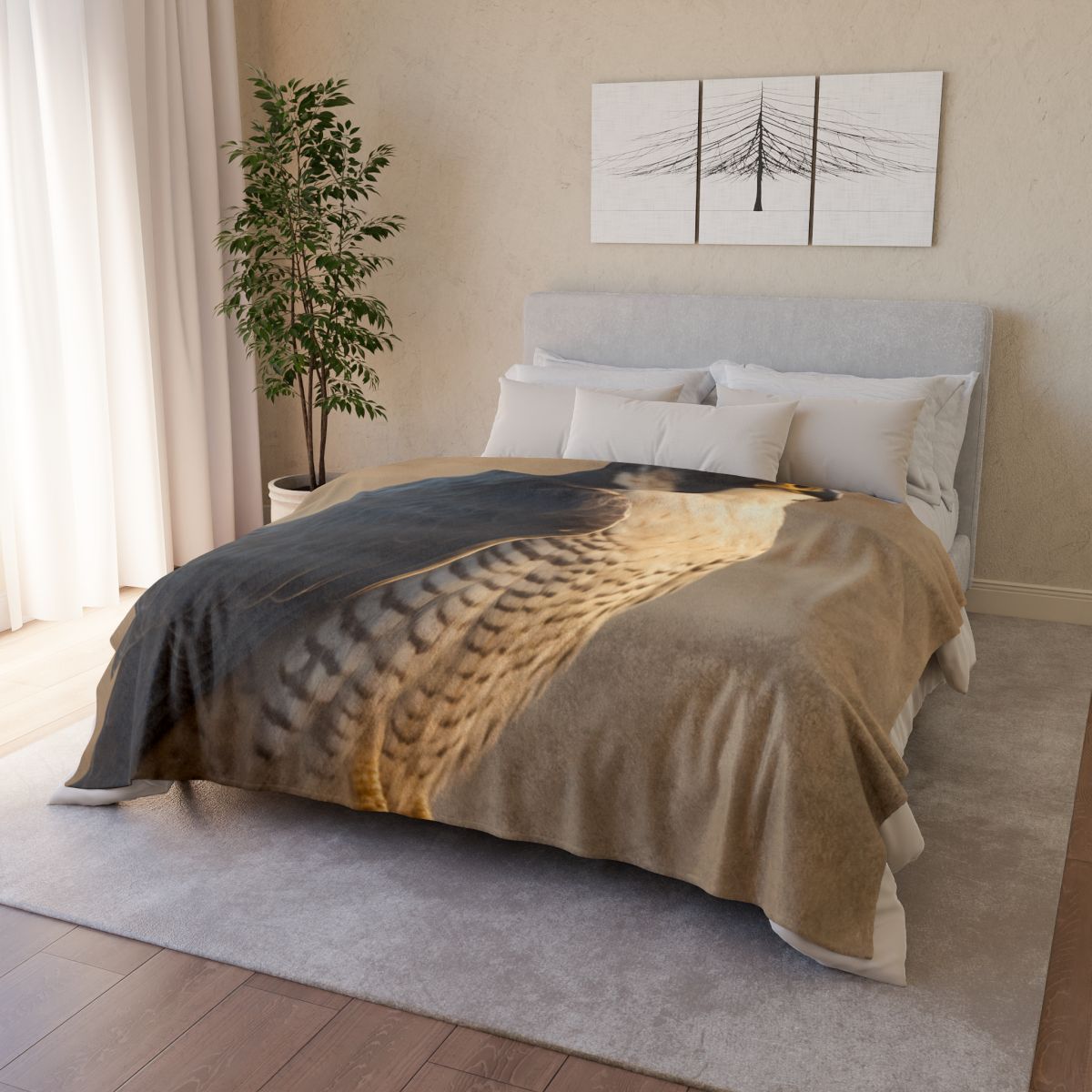 Silver Dusk Peregrine Falcon custom blankets