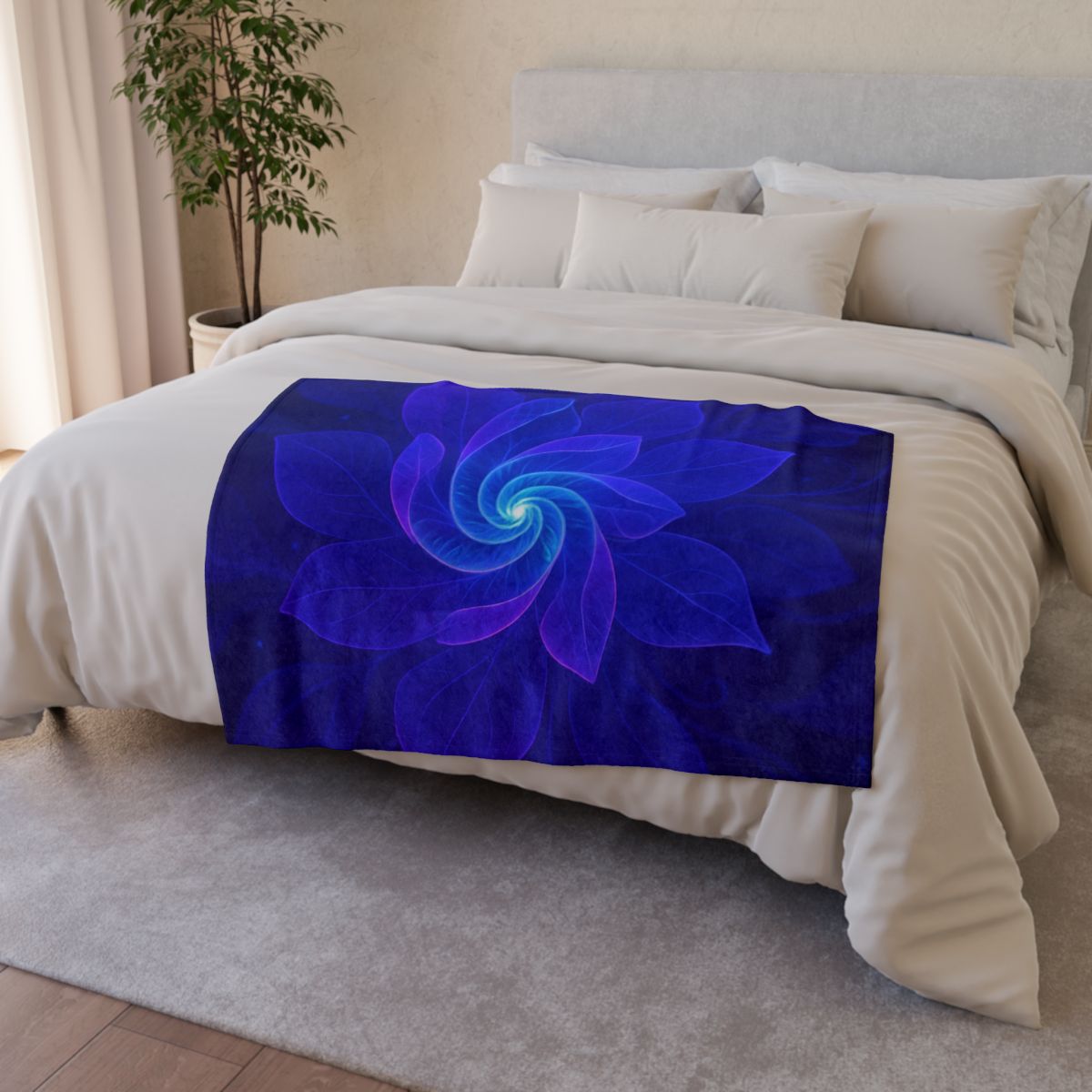 Petal Prism Helix soft fleece blankets