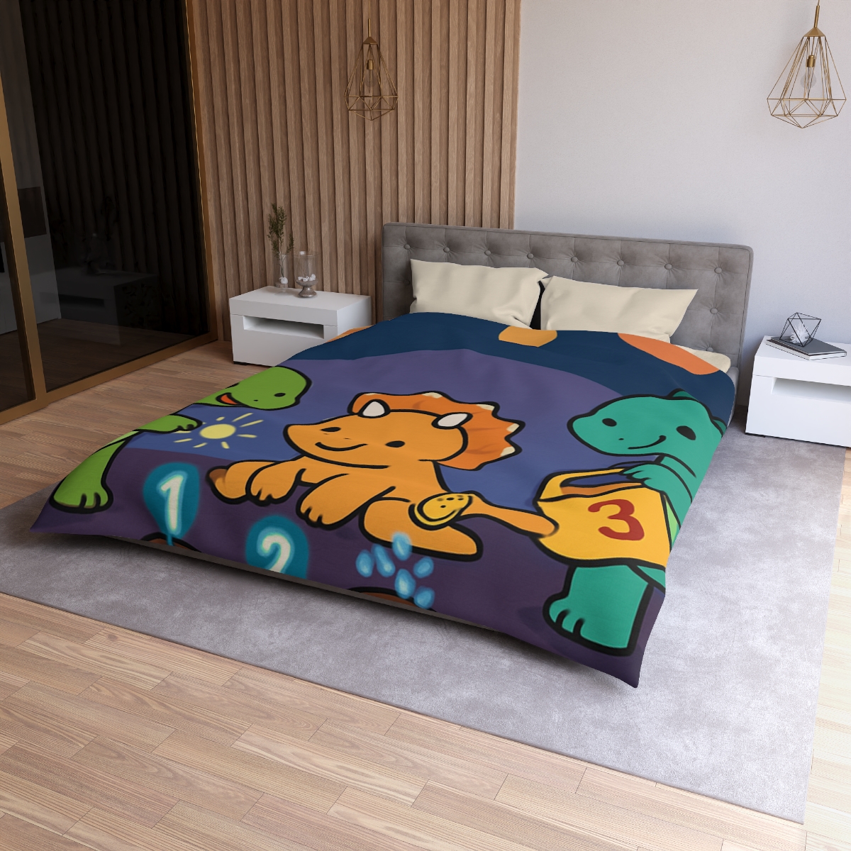 Galaxy Garden Dinosaurs personalized bedding duvets