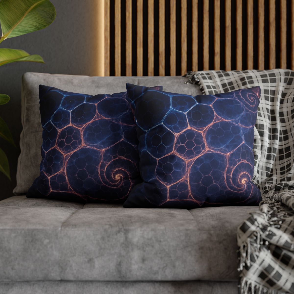 Fractal Nebula Lattice unique gift pillow cases