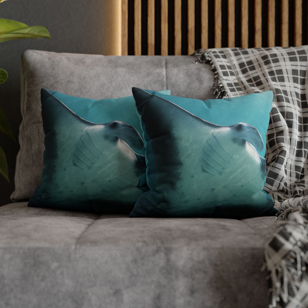 Silent Glide Manta Ray comfortable bedding pillow covers