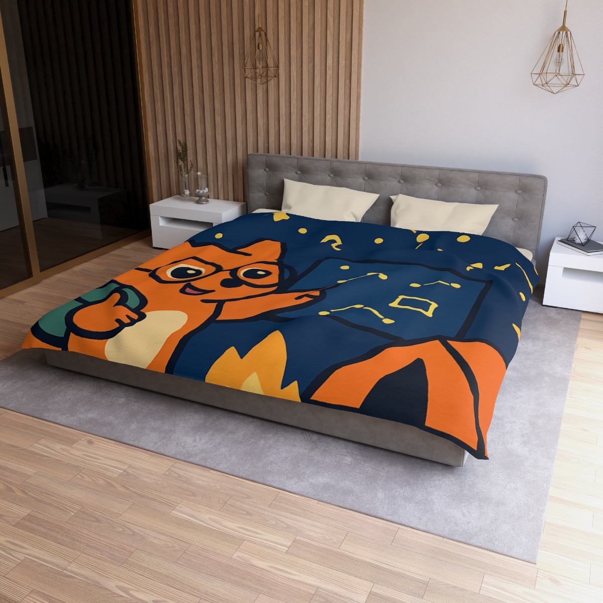 Constellation Camping With Fox Astronomer duvets for gifts