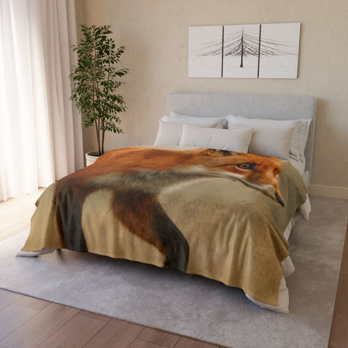 Eclipse Drift Red Fox personalized cozy blankets