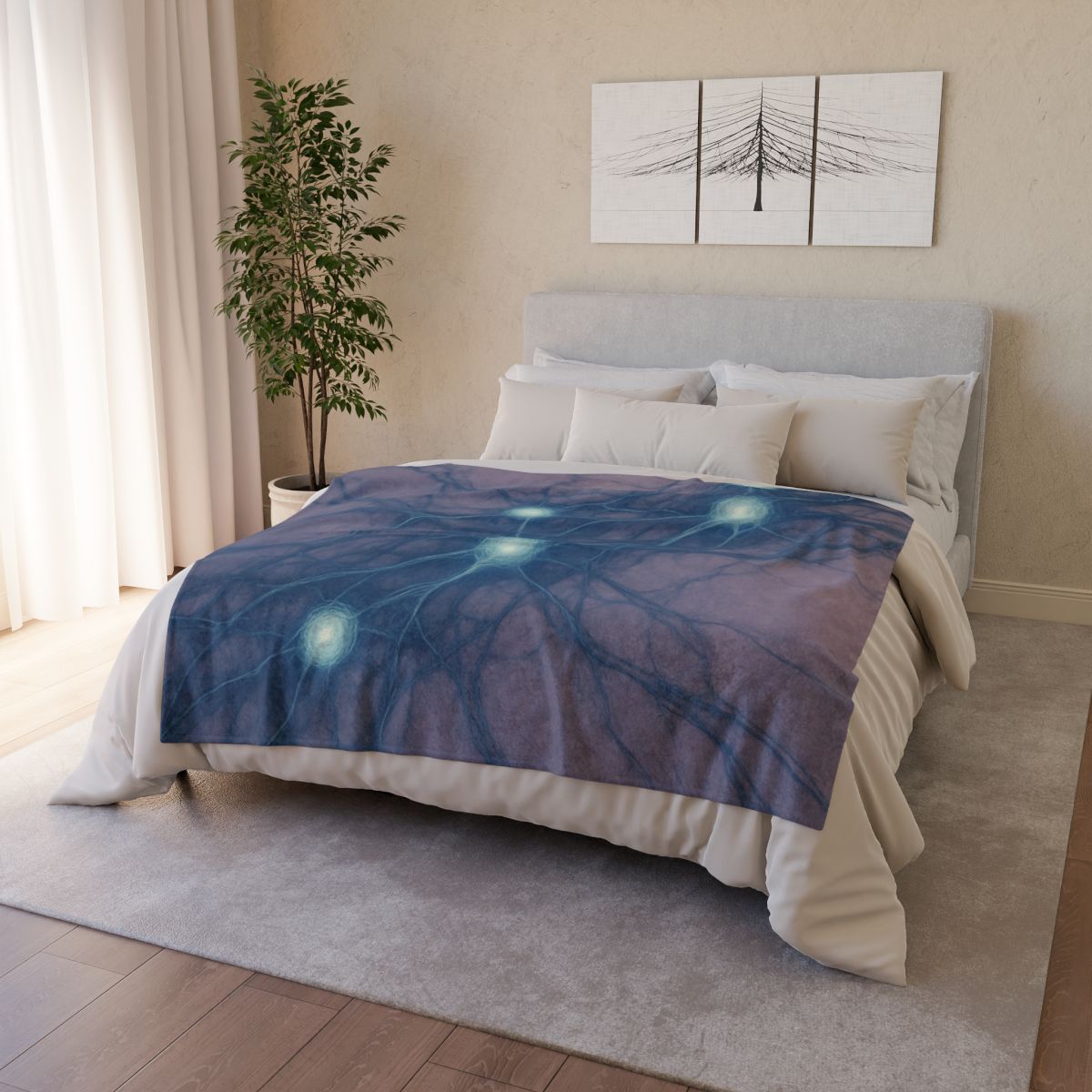Cosmic Web Filament Weave soft fleece blankets