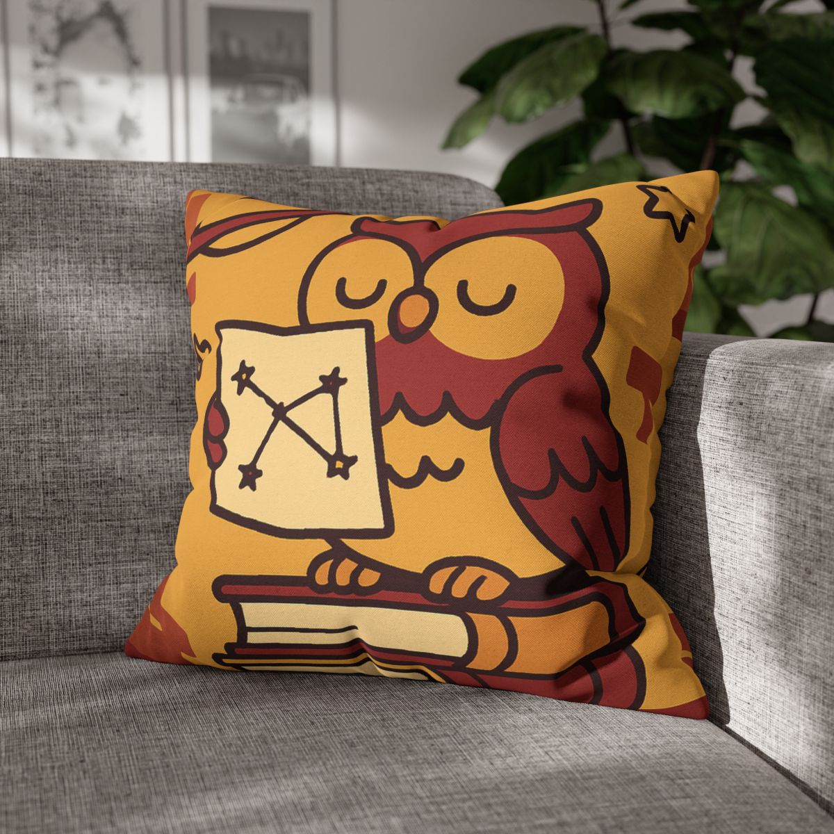 Cosmic Owl Library trendy patterned pillow cases