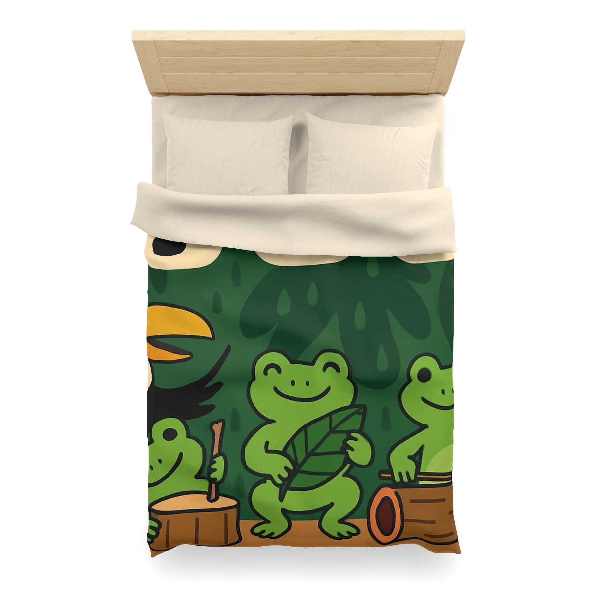 Jungle Rain Rhythm With The Frog Band soft comforter duvets