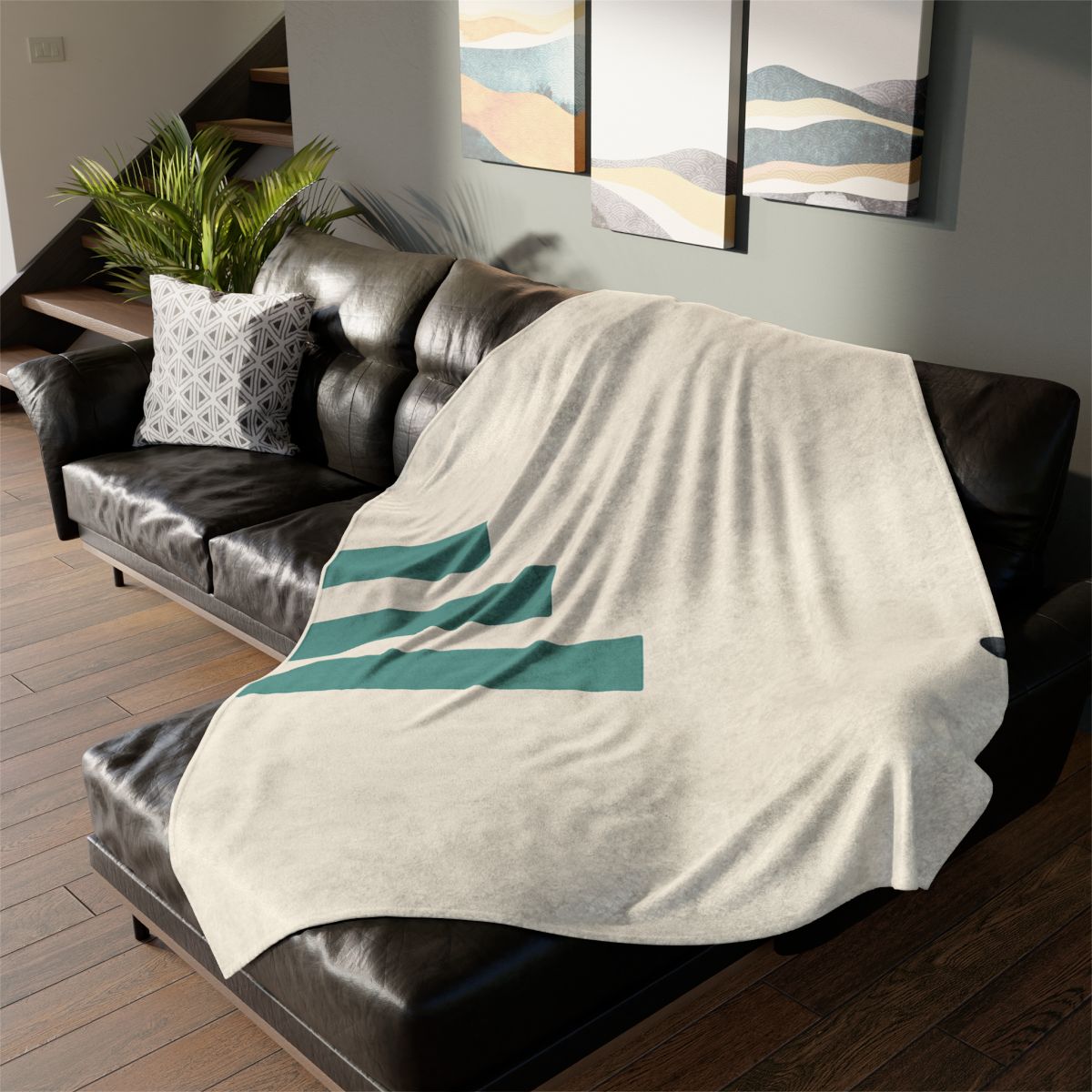 Sloping Trio With Distant Dot decorative home blankets