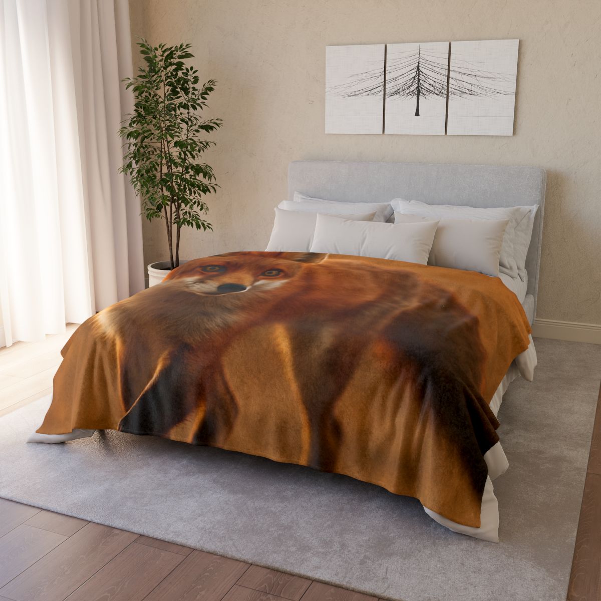 Crimson Whisper Red Fox warm winter blankets