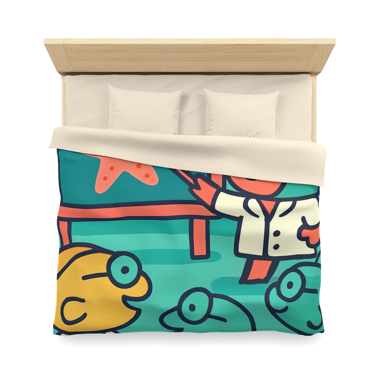 Coral School Of Scientists designer printed duvets