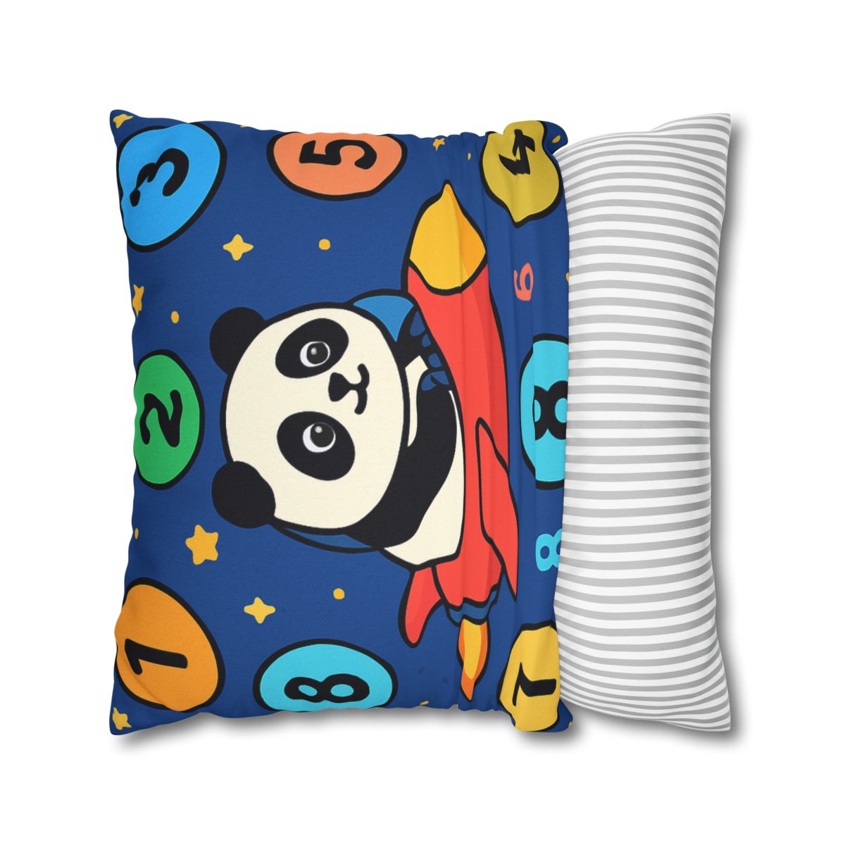 Rocket Panda And The Number Planets designer print pillow cases