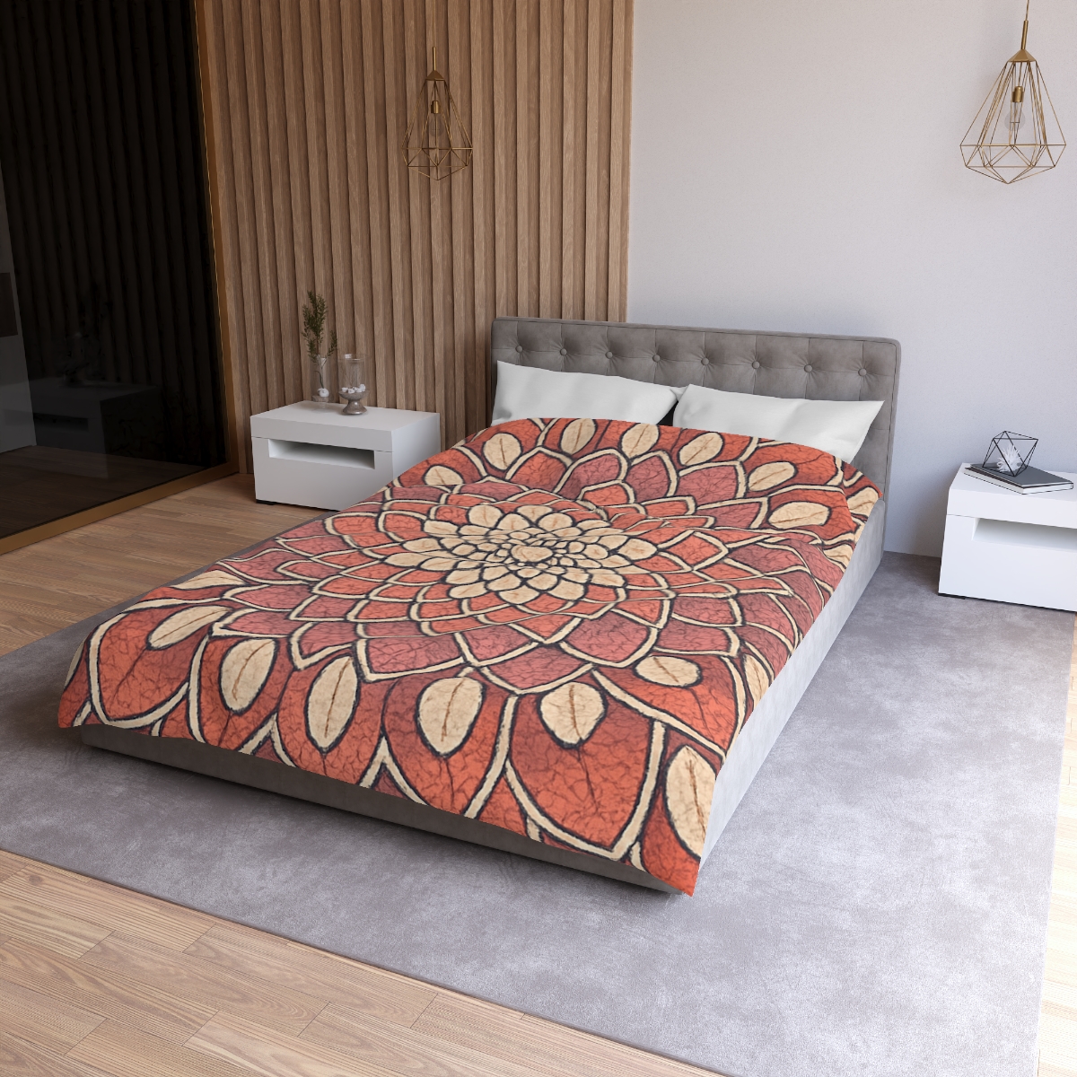 Bud Mosaic Fractal Bloom trendy bedroom duvets