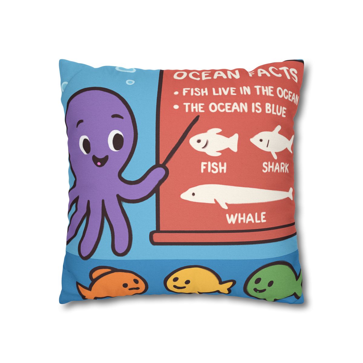 Coral Classroom With Professor Octopus soft cotton pillow cases