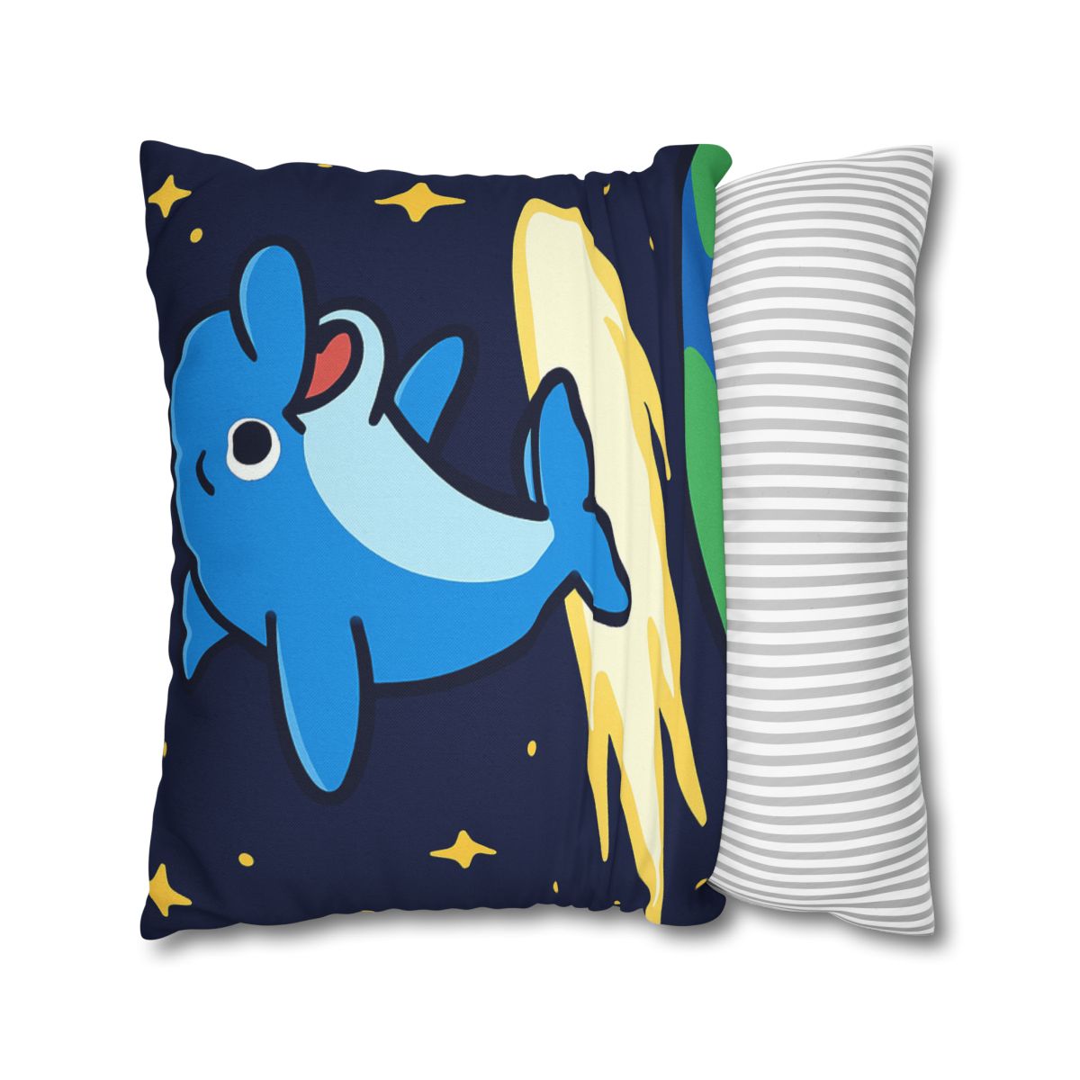 Cosmic Dolphin Comet Ride designer print pillow cases