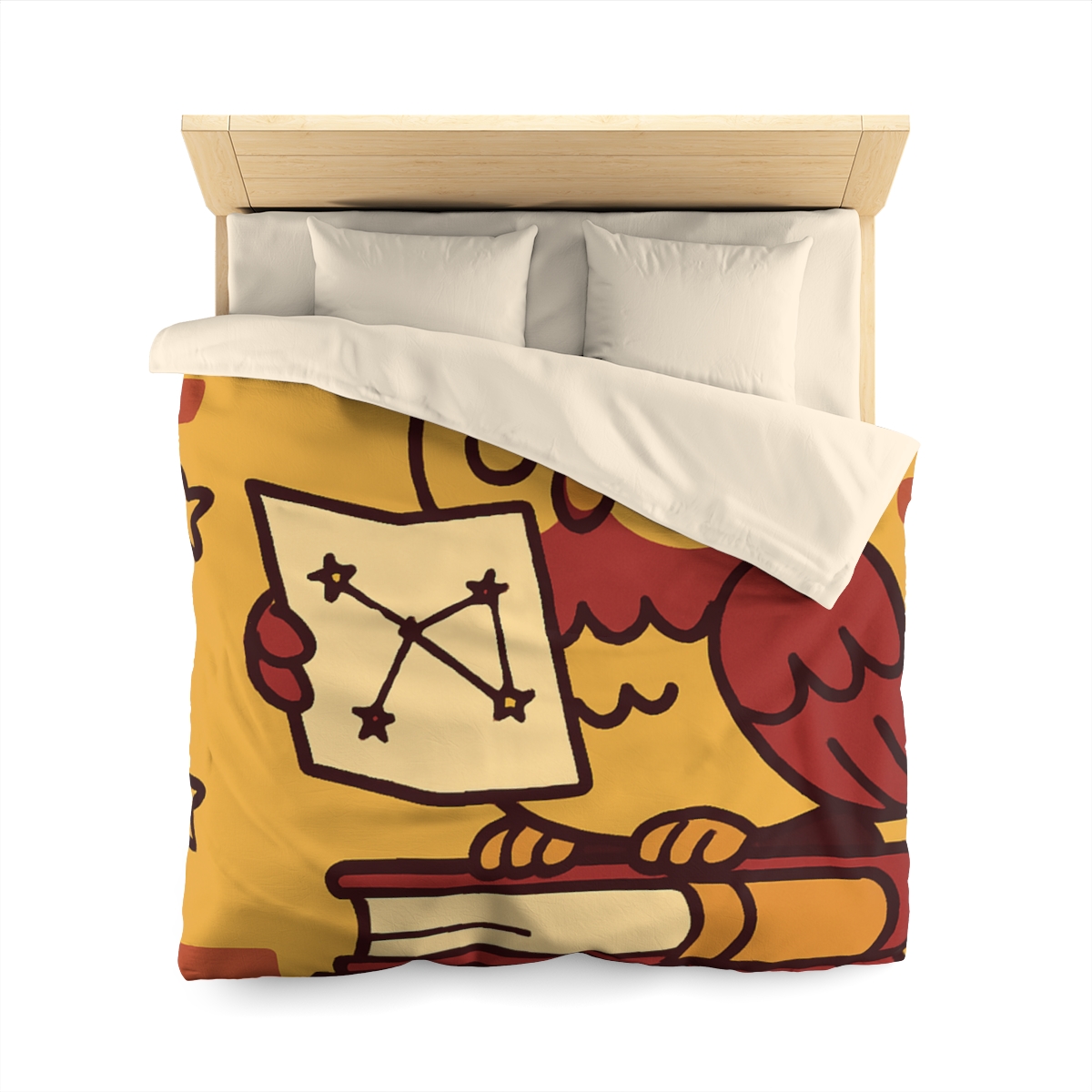 Cosmic Owl Library custom duvets