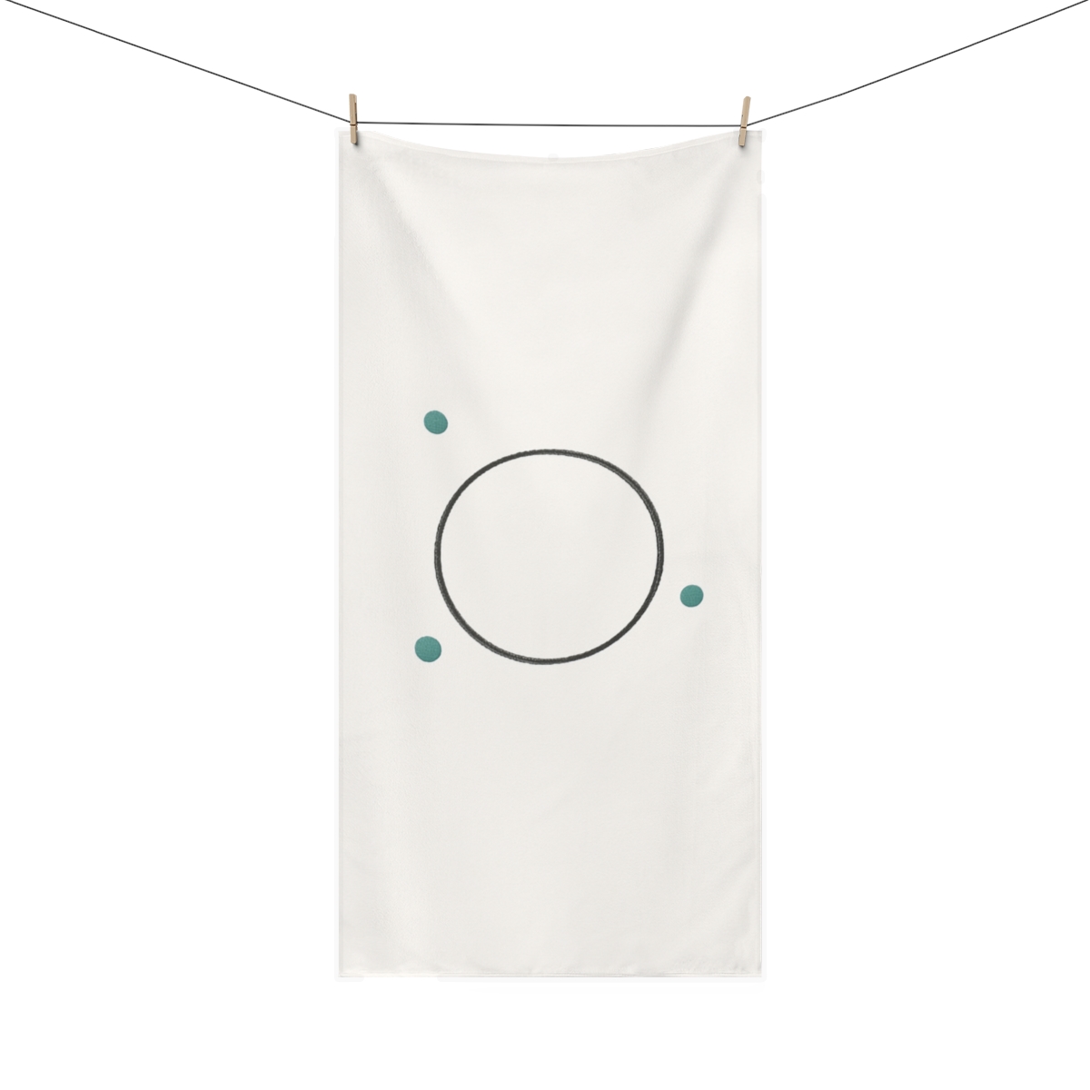 Orbiting Dots Around Quiet Ring designer printed towels