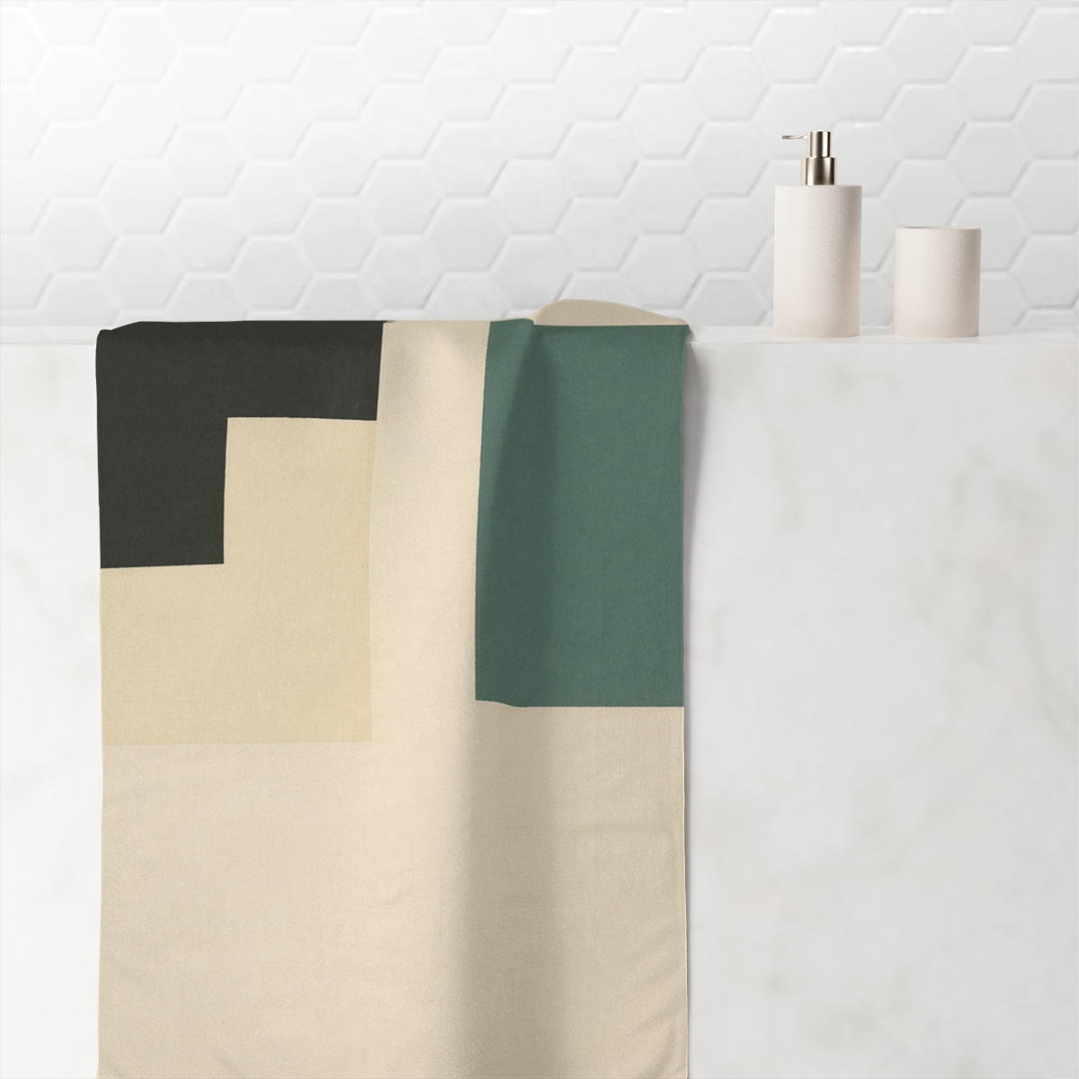 Offset Rectangle Pause soft cotton towels