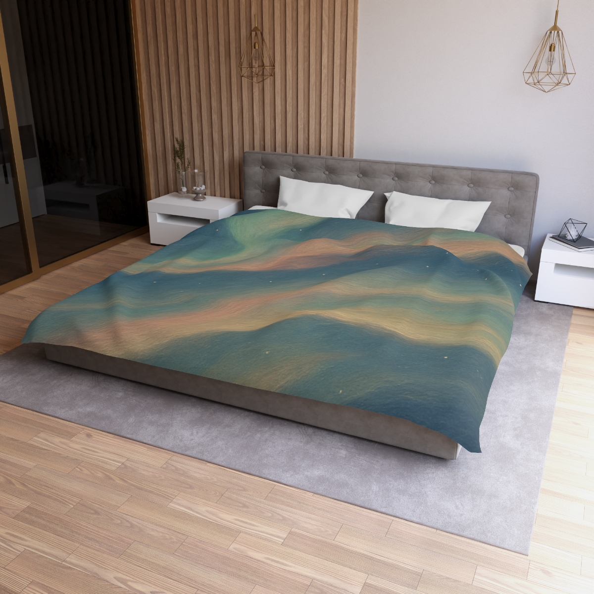 Spectral Aurora Drift personalized bedding duvets