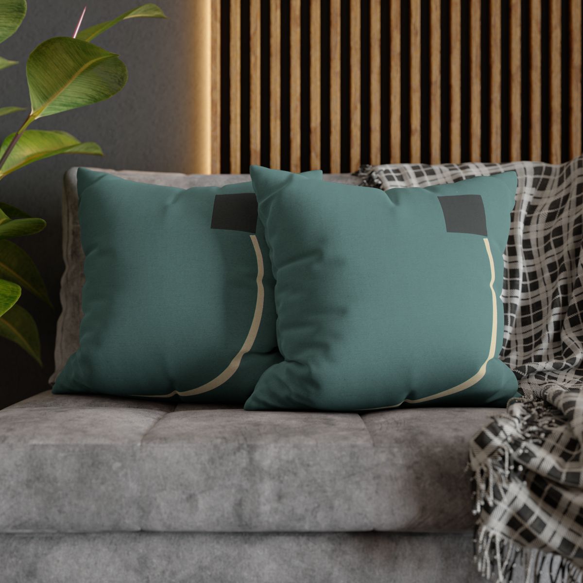 Negative Space Corner Arc soft cotton pillow cases