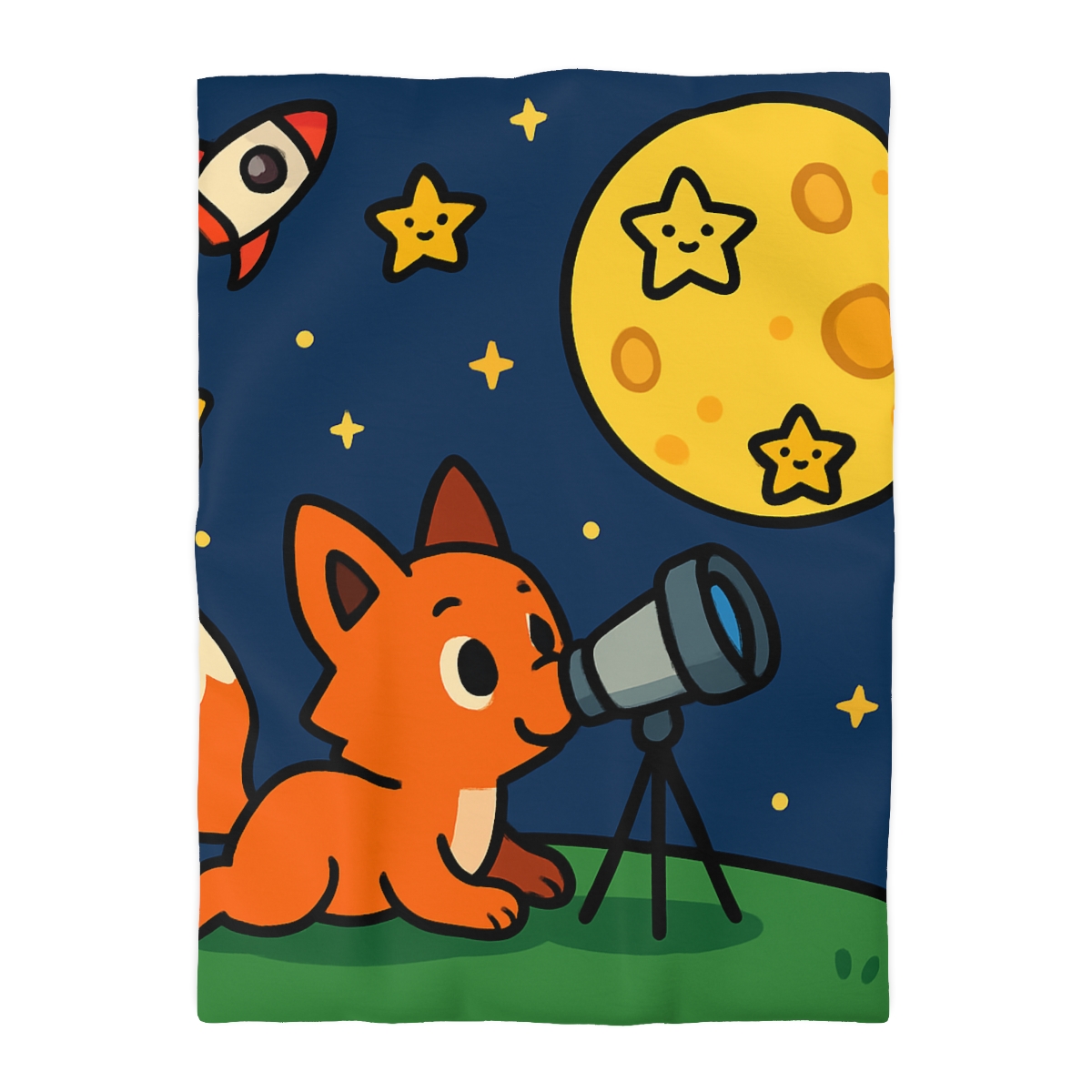 Stargazer Fox In The Moon Meadow warm winter duvets