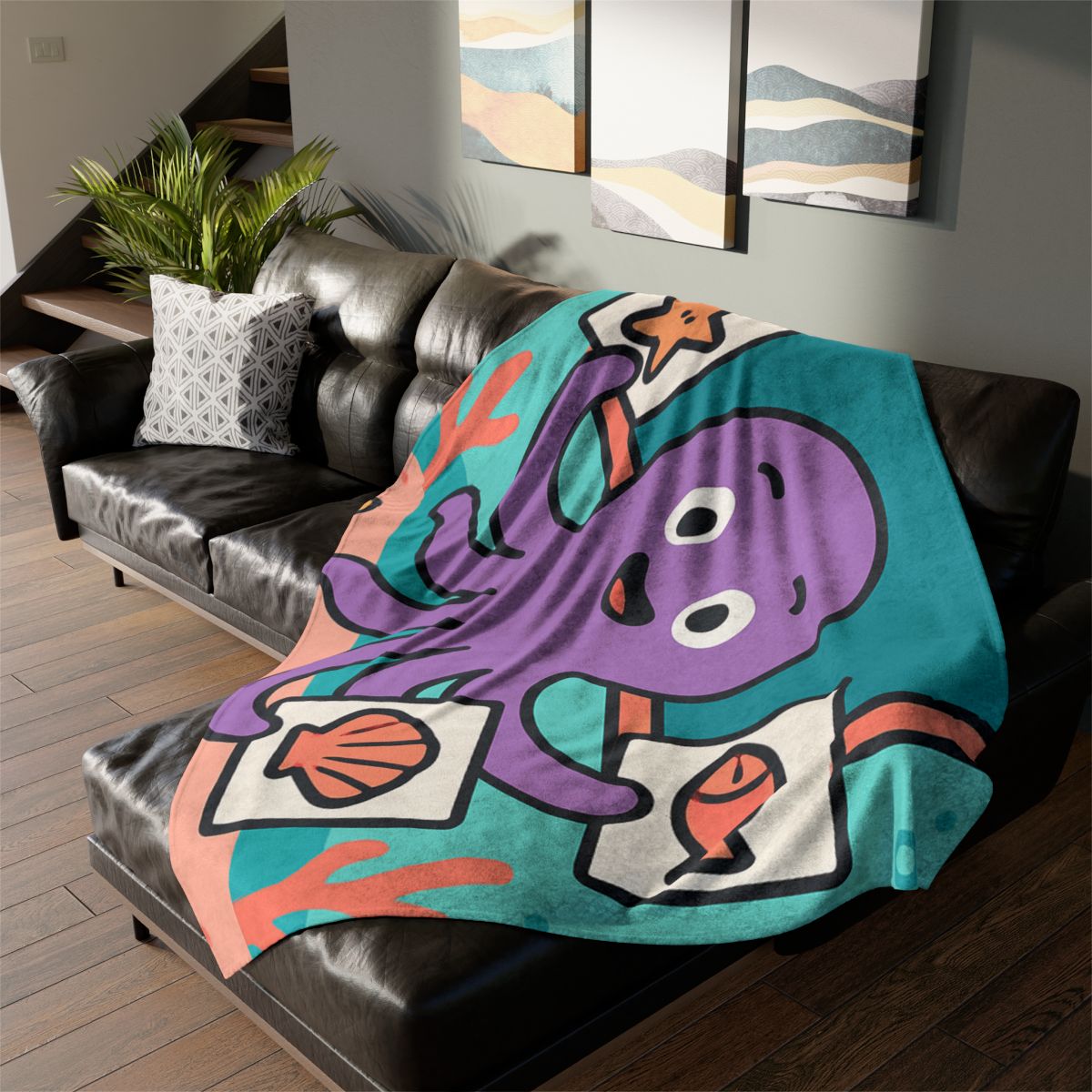 Coral Classroom Octopus trendy patterned blankets