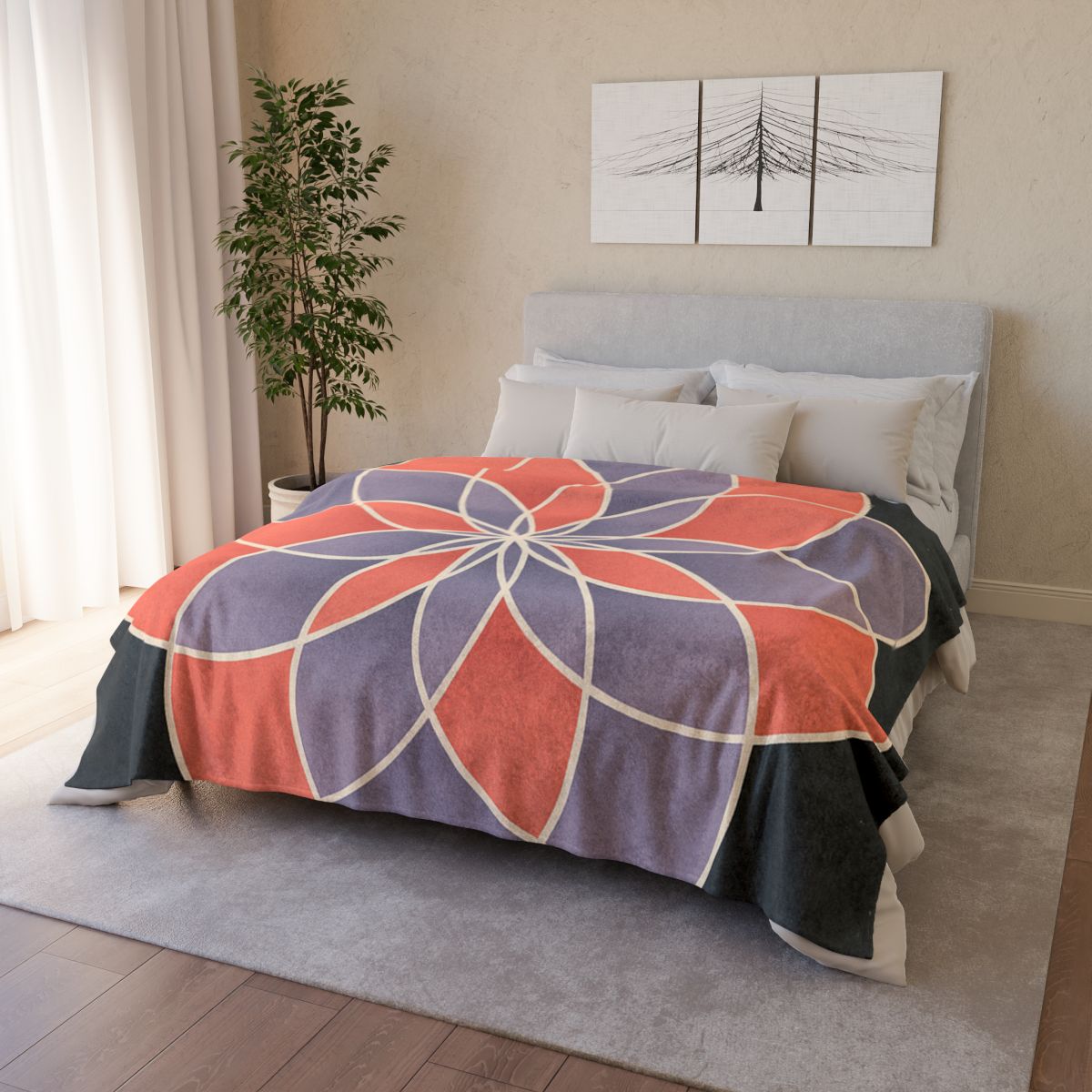 Petal Prism Overlap soft fleece blankets