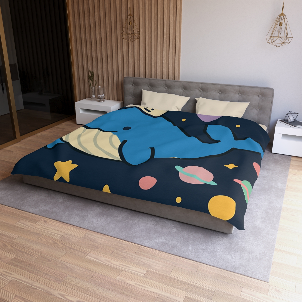 Starry Whale Adventure soft comforter duvets