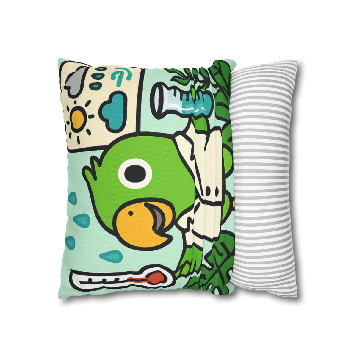Rainforest Weather Lab With Parrot Scientist stylish decorative pillowcases