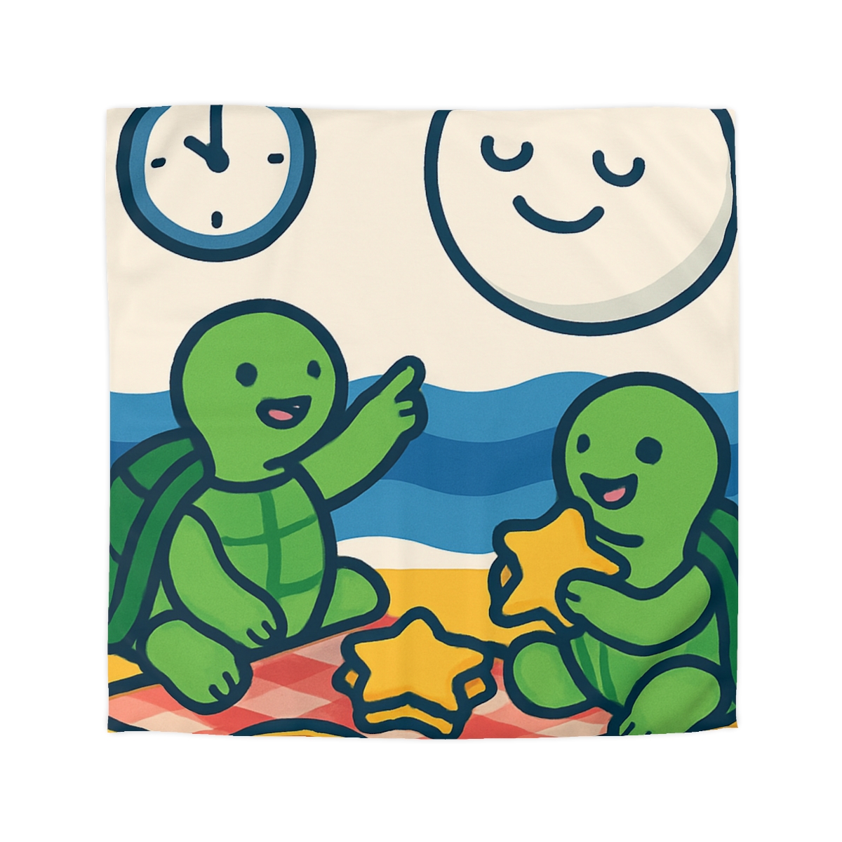 Moon Turtles Tide Time Picnic personalized bedding duvets