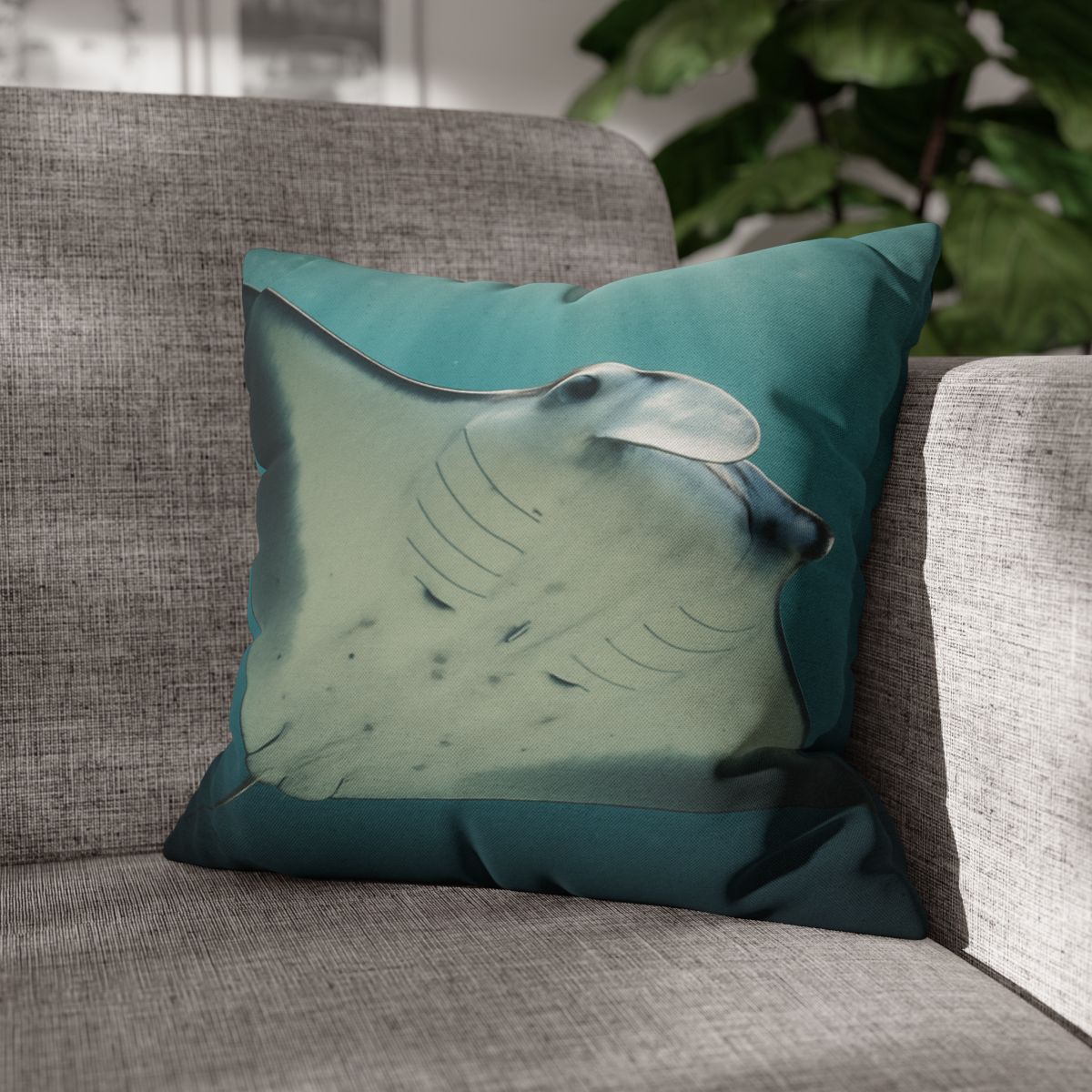 Celestial Glide Reef Manta Ray stylish decorative pillowcases