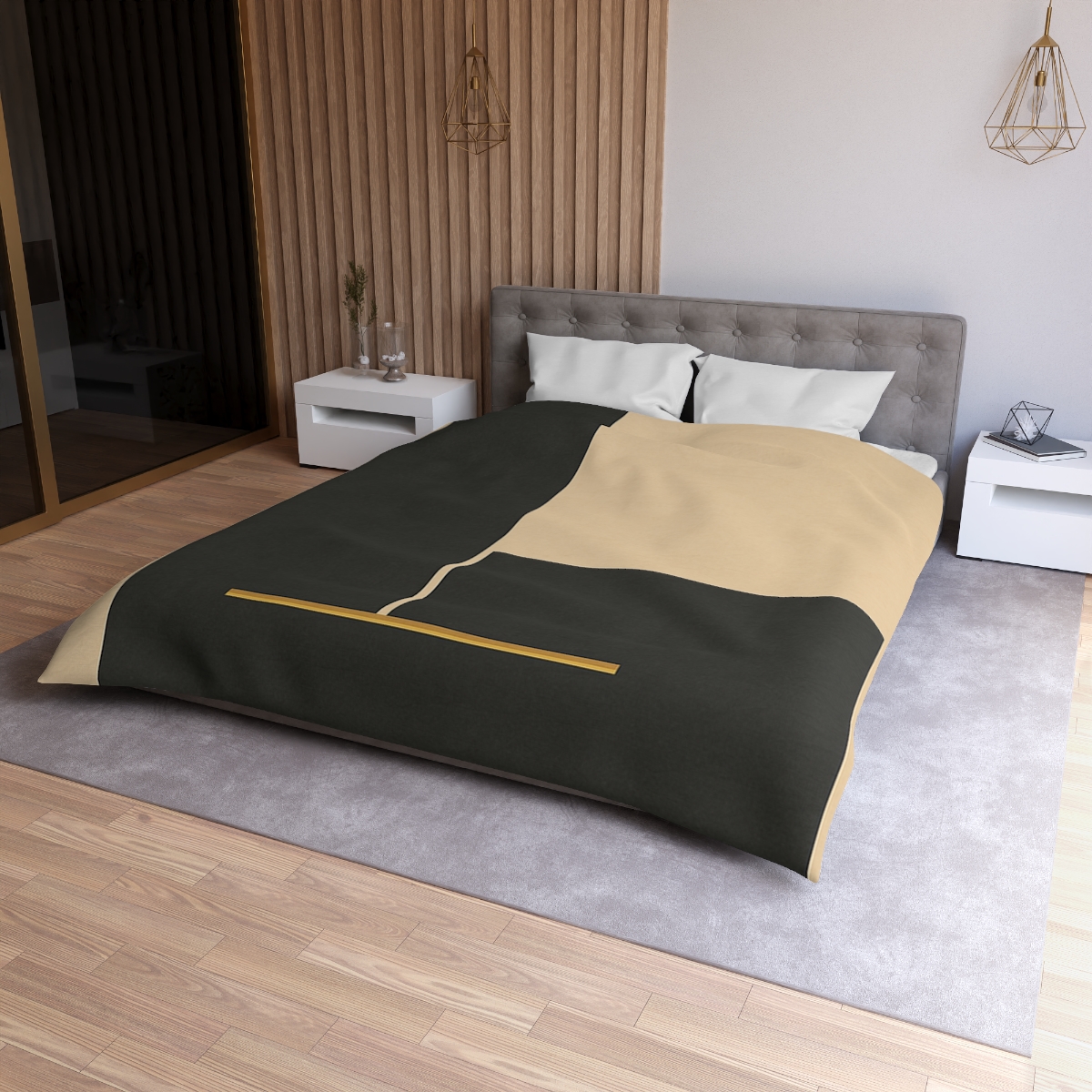 Offset Rectangles With Open Slot unique patterned duvets