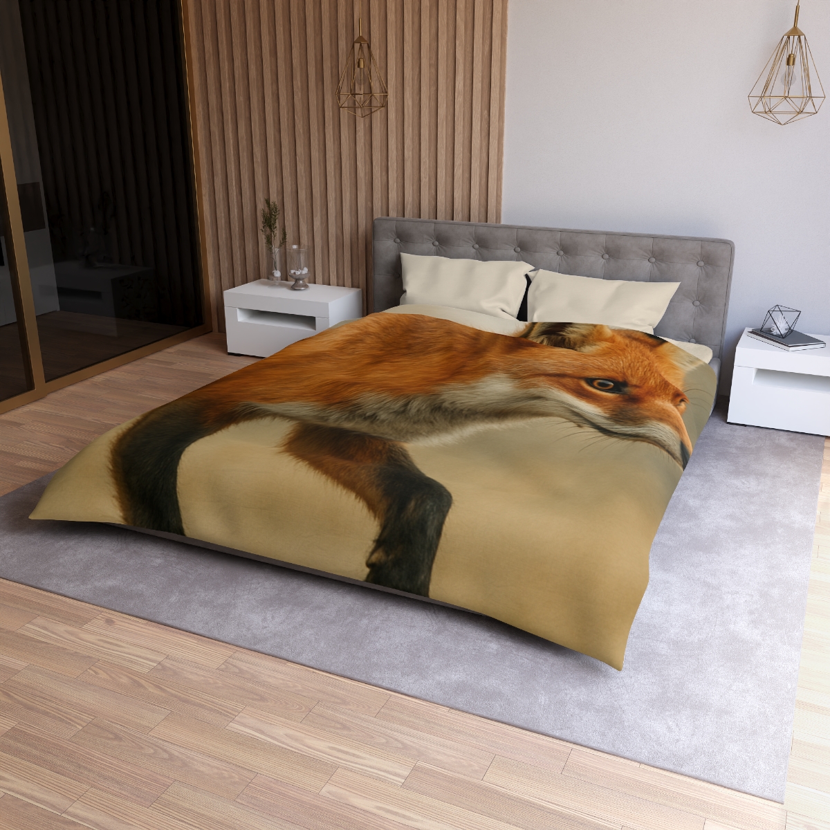 Eclipse Drift Red Fox designer printed duvets