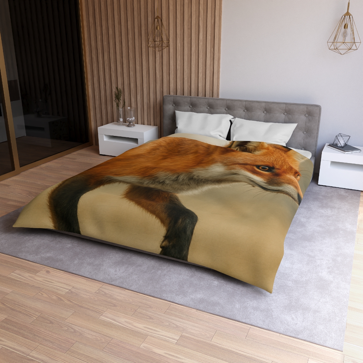 Eclipse Drift Red Fox designer printed duvets