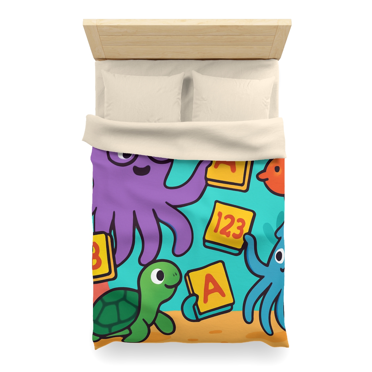 Octopus Librarian In Coral Reef School personalized bedding duvets