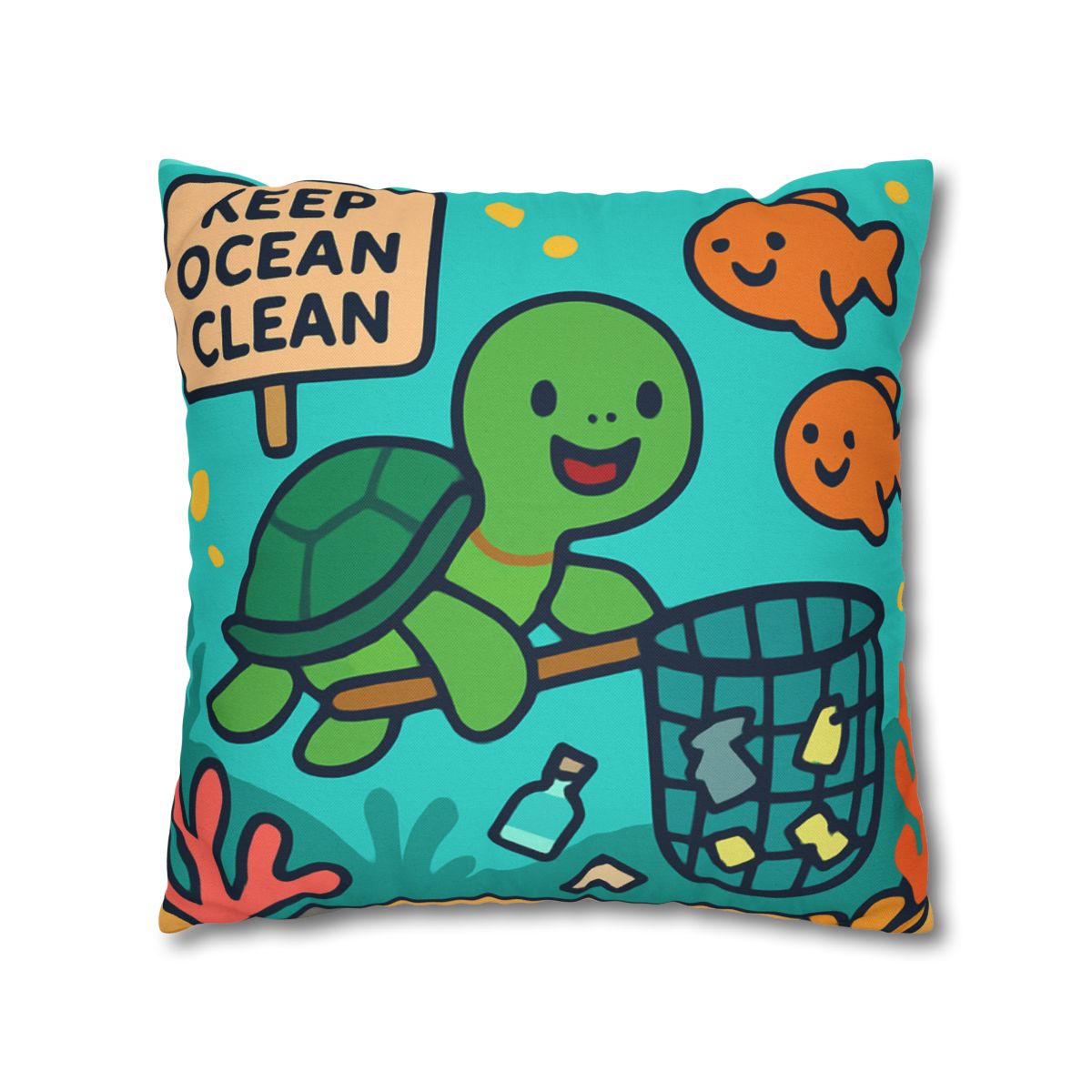 Coral Reef Clean Up Crew soft cotton pillow cases
