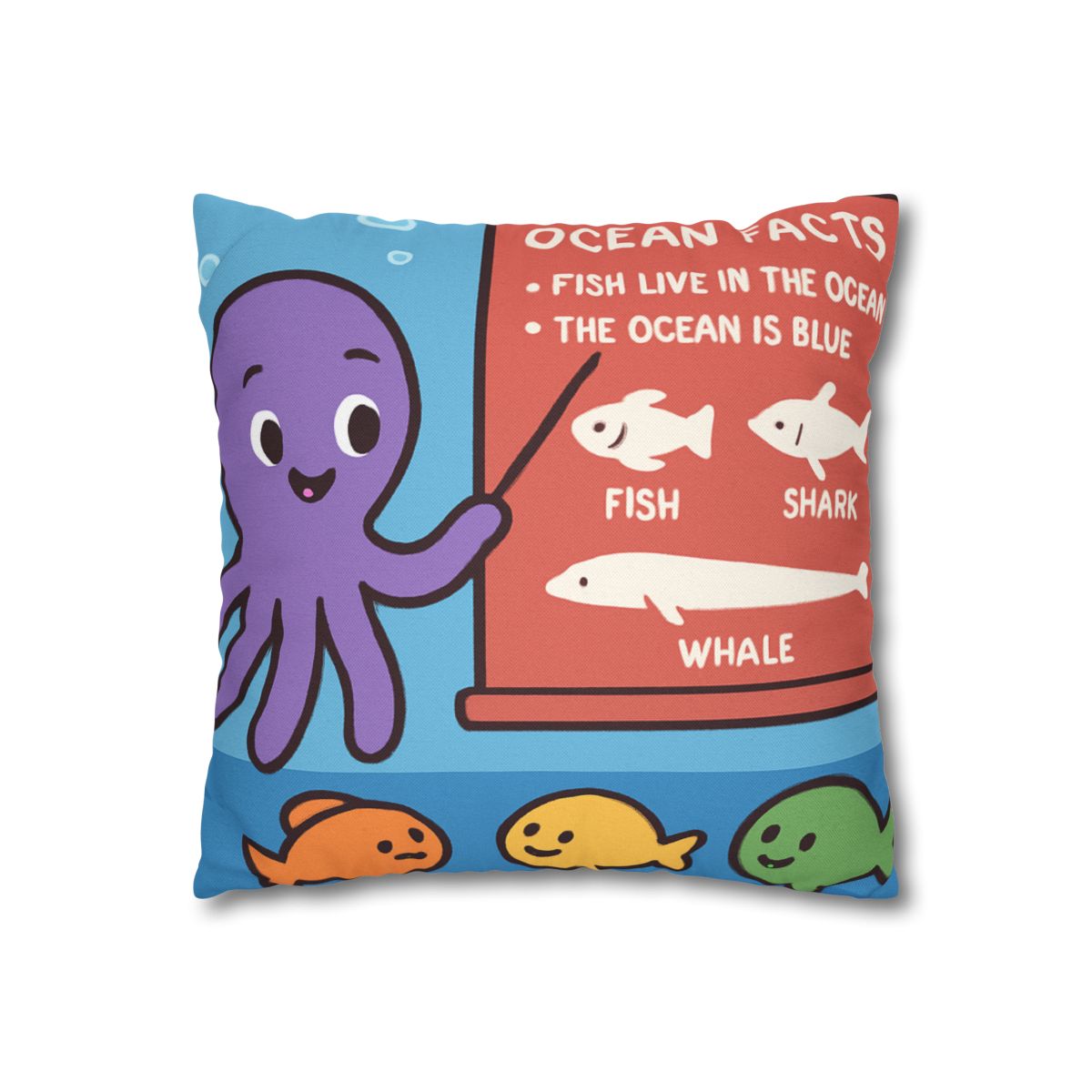 Coral Classroom With Professor Octopus soft cotton pillow cases