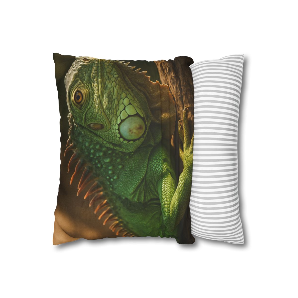 Sunlit Perch Green Iguana soft cotton pillow cases