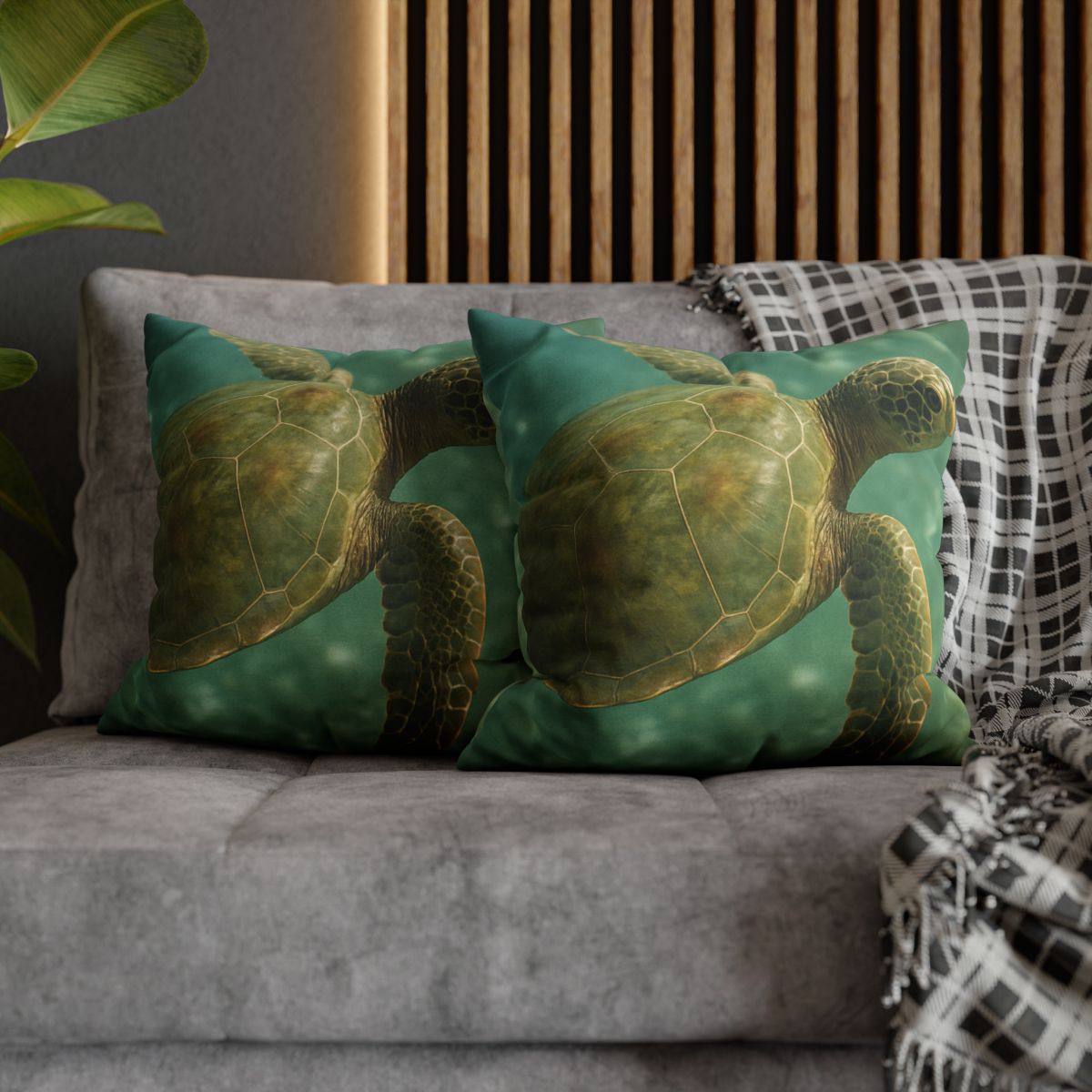 Sea Lantern Green Sea Turtle soft cotton pillow cases