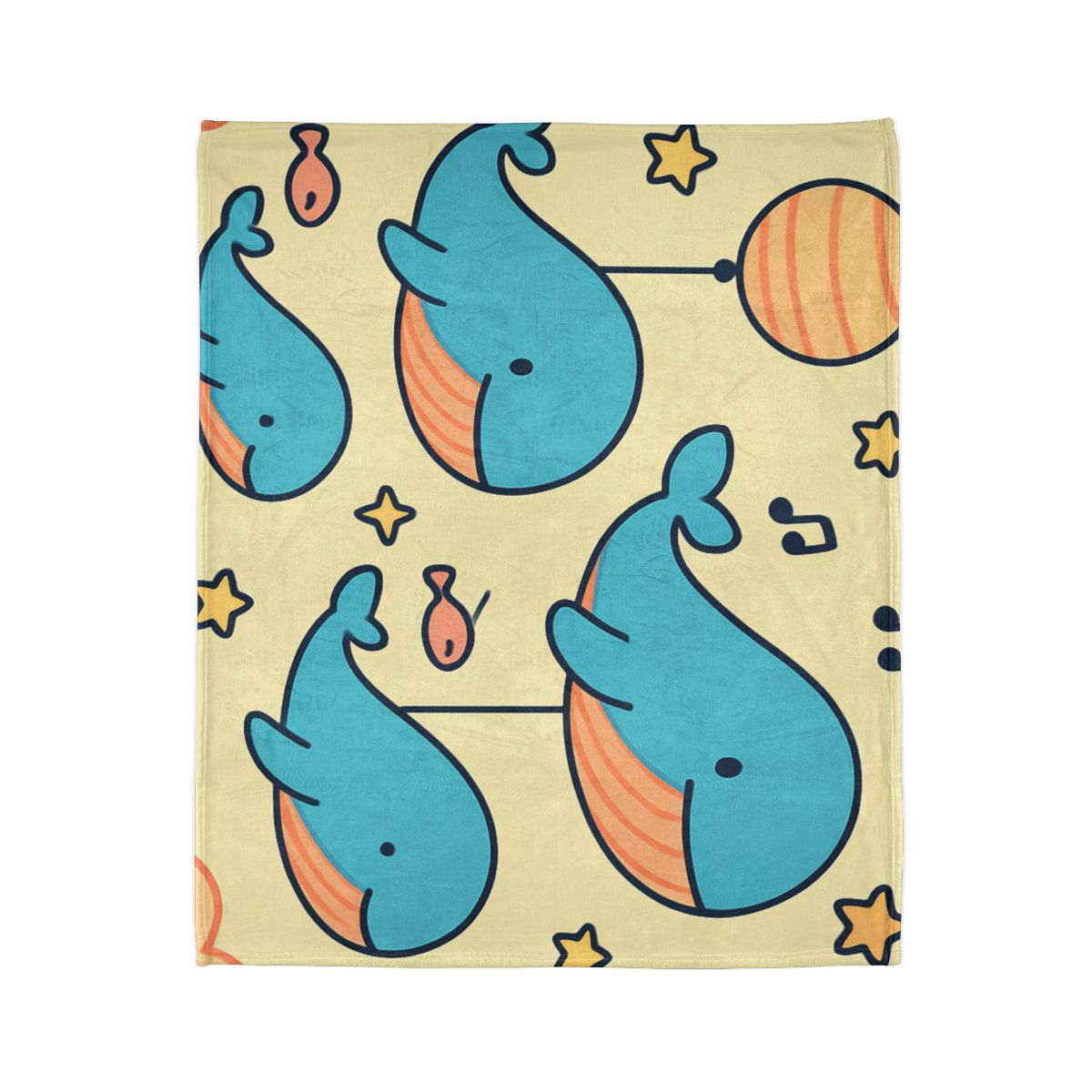 Cosmic Whale Parade soft fleece blankets