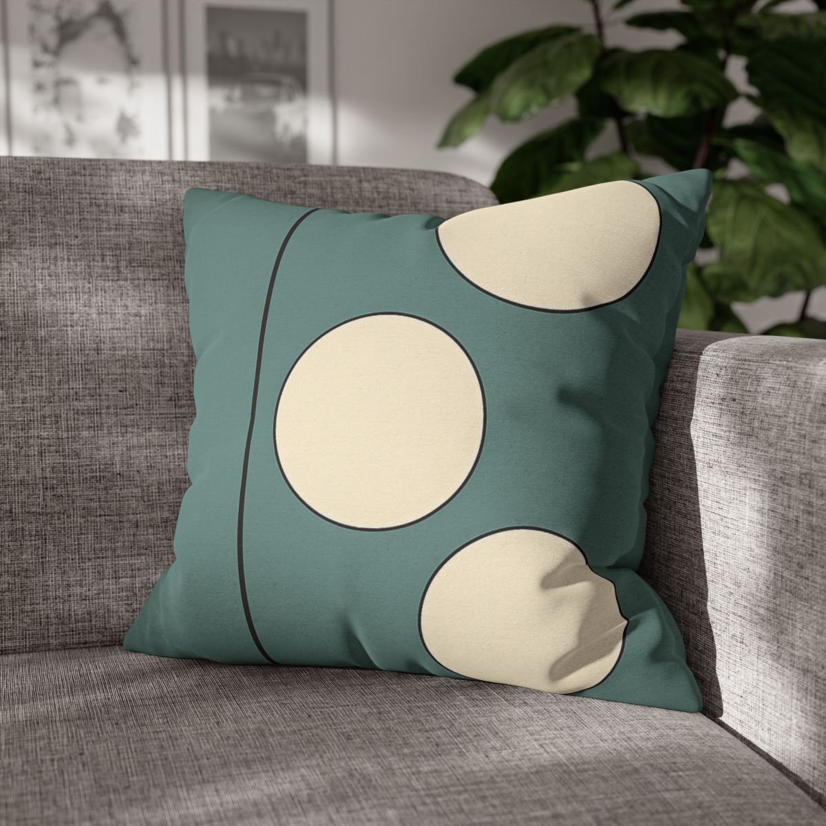 Staggered Trio Of Circles With Thin Divider unique gift pillow cases