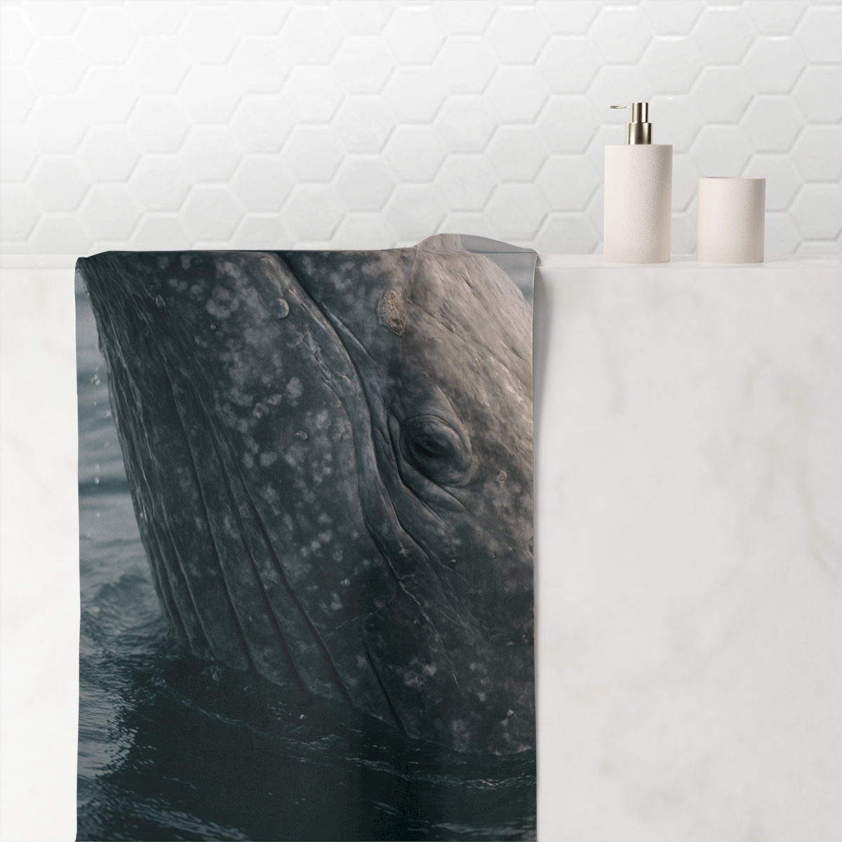 Ocean Whisper Gray Whale unique gift towels