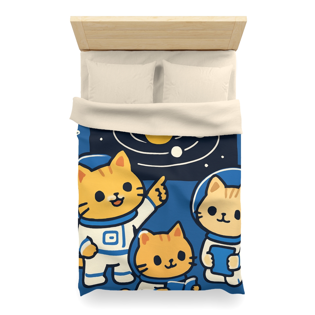 Space School For Curious Cats personalized bedding duvets