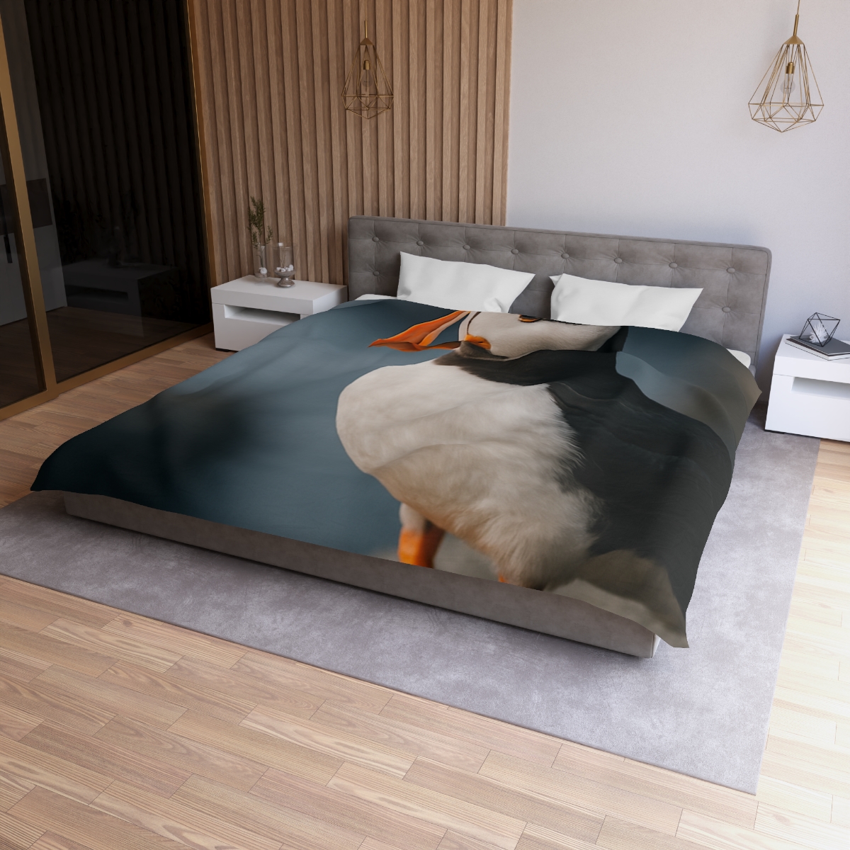 Cliff Breeze Atlantic Puffin designer printed duvets