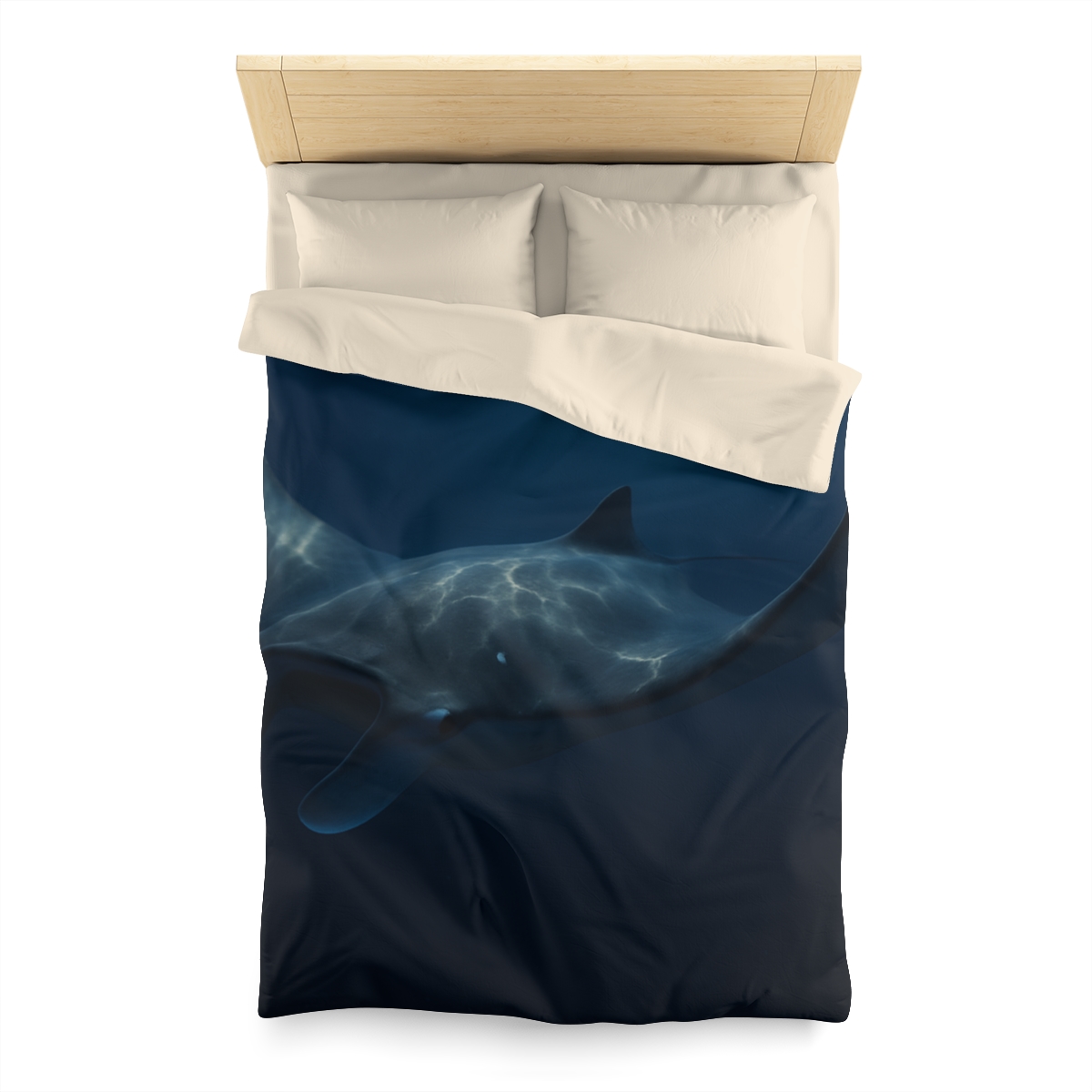 Moonlit Glide Manta Ray custom duvets