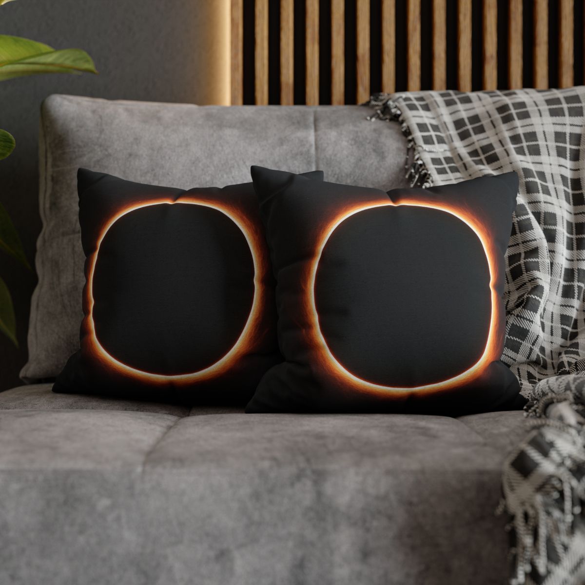 Dark Horizon Singularity Glow personalized pillow covers