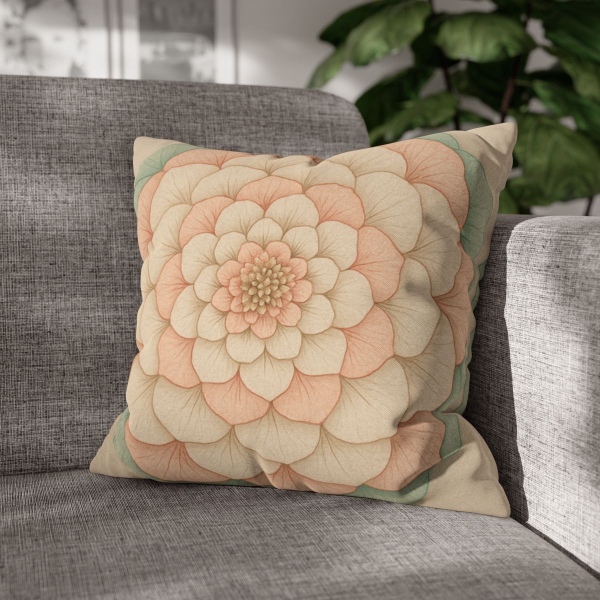 Petal Concentric Echoes soft cotton pillow cases