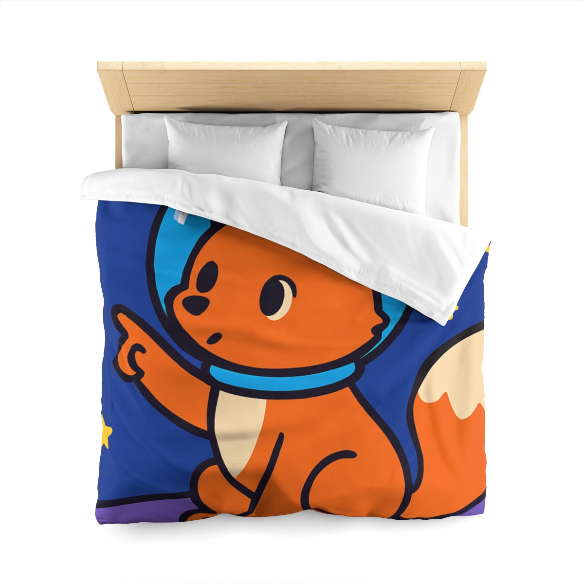 Stargazing Space Fox stylish duvet covers
