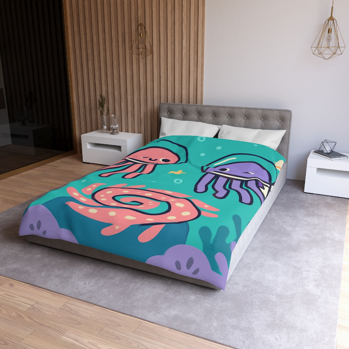 Jellyfish Astronauts In The Coral Nebula duvets for gifts