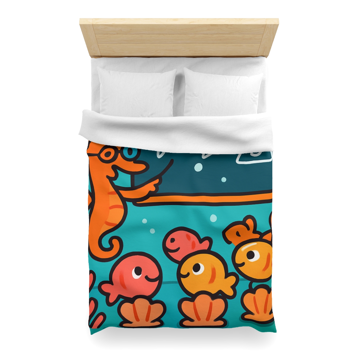 Coral Classroom With The Seahorse Teacher custom duvets