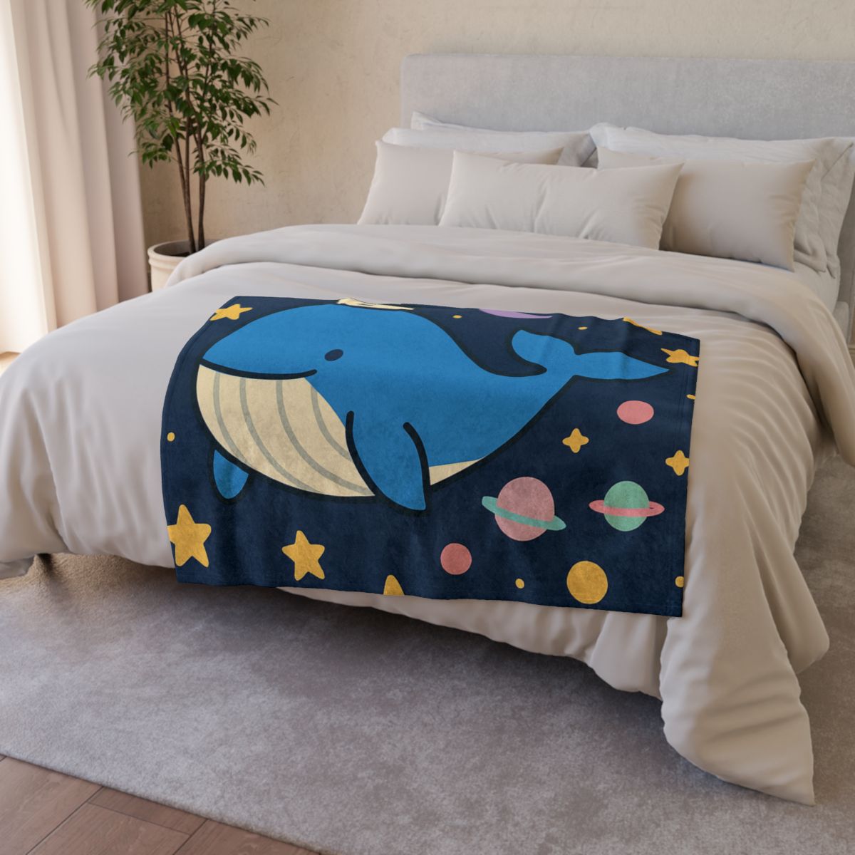 Starry Whale Adventure unique gift blanketscustom blankets